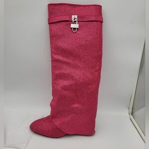 Pink Crystal Knee High Lock Size 10 Kaylee Wide Calf Special Edition by Eleven22
